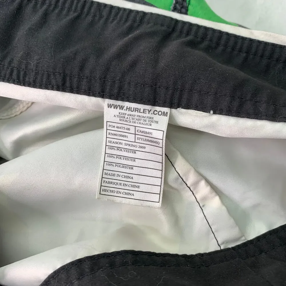 Hurley Mens Size Medium Red Green Yellow Black Marley Reggae Board Shorts Swim